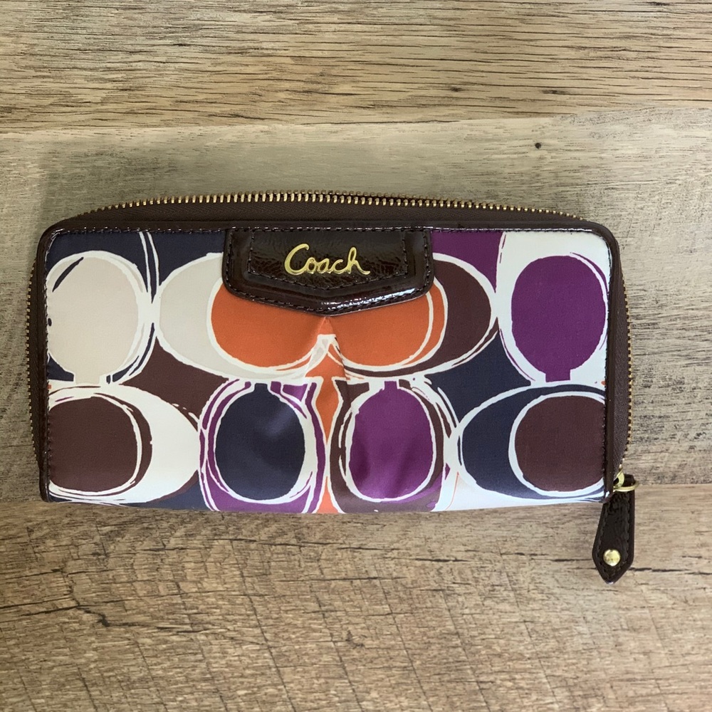 Coach Ashley Scarf Print Accordion Wallet